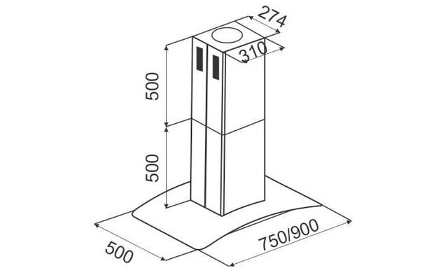 Máy hút mùi đảo Abbaka AB-9005I75